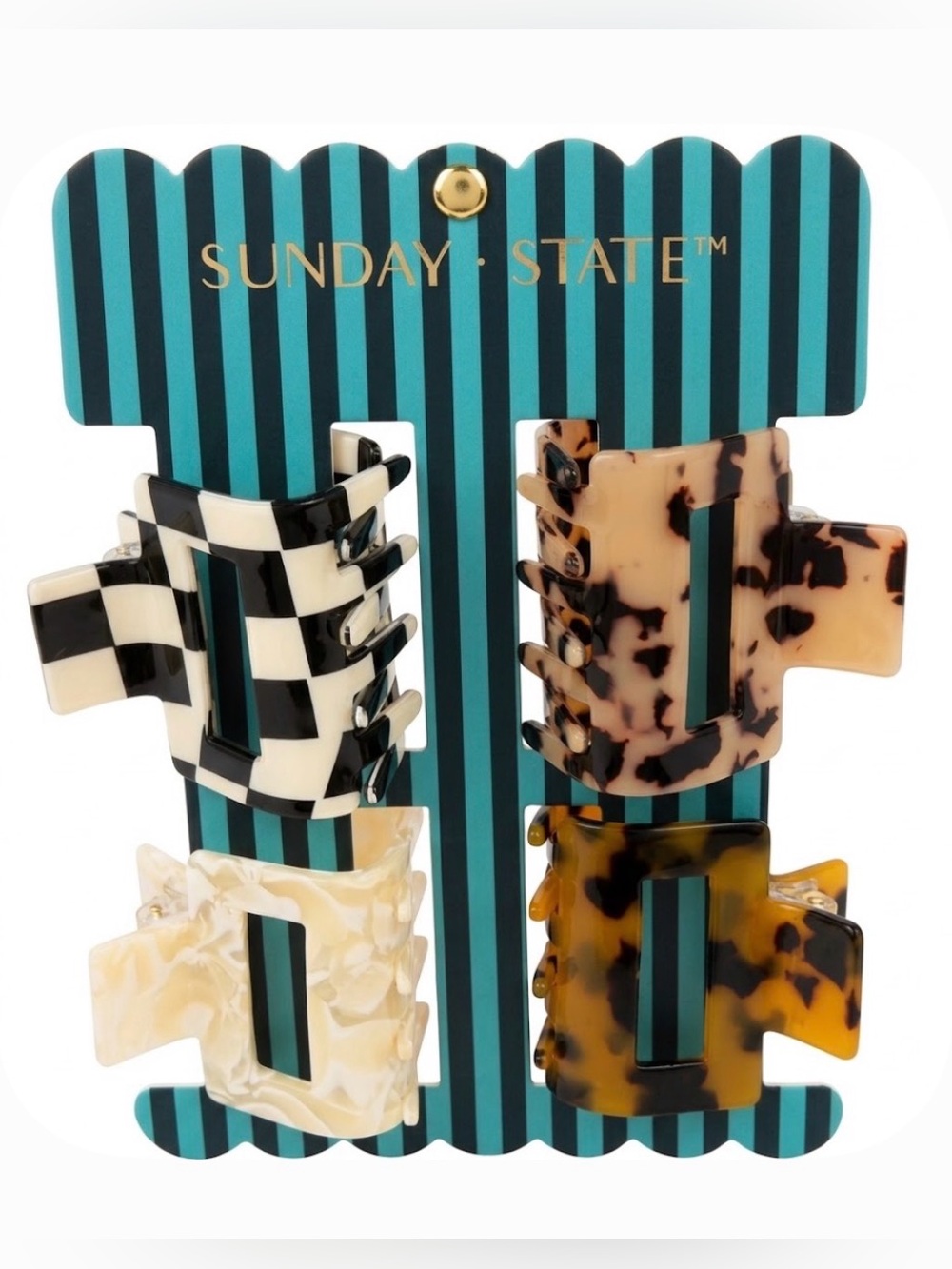 NWT ⚜️🖤⚜️ Sunday State Set of 4 Hair Claw Clips